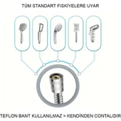 Europe 150 Cm Çift Kenetli, Sık Örgülü Parlak Krom Çelik Fıskiye Hortumu VS-204 - 3