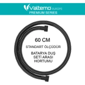 Europe 60 Cm Çelik Siyah Batarya Duş Seti Bağlantı Hortumu Vs-212 - 1