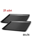 abnturk 25 Adet Kırılmaz Servis Tepsisi 47x36cm Kaydırmaz iç yüzeyi pütürlü FastFood Cafe Restaurant Tepsisi - 1