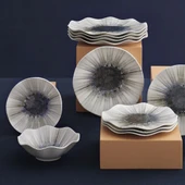 GÜRAL PORSELEN Nesrin 24 Parça 6 Kişilik Yemek Takımı 1986 thumbnail 2