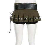 Kendinden Külotlu Mini Etek, Zincir Detaylı Mini Etek, Punk Etek, Gotik Etek, Kemerli Etek - 3