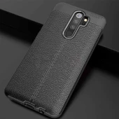 Xiaomi Redmi Note 8 Pro Uyumlu Kamera Korumalı Deri Görünümlü Silikon Kılıf - 6