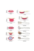 Vardem 11 Parça Pembe Emaye Tencere Tava Seti 3815-6A - 2