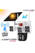 WİFİCAM Çift Kameralı Solar Panelli Sim Kart 4g Güneş Enerjili Kamera Exra LED Aydınlatmalı - 1