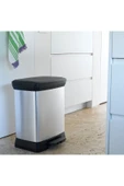 CURVER DecoBin 30L Metal Görünümlü, Yumuşak kapanan, Pedallı, 1. Sınıf Plastik, Çöp Kovası - 8