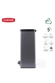 CURVER DecoBin 65L Gri, Yumuşak kapanan, Pedallı, 1. Sınıf Plastik, Çöp Kovası - 5