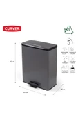 CURVER DecoBin 65L Gri, Yumuşak kapanan, Pedallı, 1. Sınıf Plastik, Çöp Kovası - 3