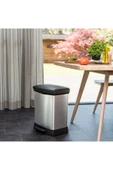 CURVER DecoBin 30L Metal Görünümlü, Yumuşak kapanan, Pedallı, 1. Sınıf Plastik, Çöp Kovası - 7