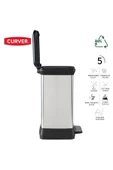 CURVER DecoBin 30L Metal Görünümlü, Yumuşak kapanan, Pedallı, 1. Sınıf Plastik, Çöp Kovası - 4