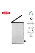 CURVER DecoBin Slim 40L Metal Görünümlü, Yumuşak kapanan, Pedallı, 1. Sınıf Plastik, Çöp Kovası - 3