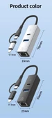 3 Portlu Ağ ve Veri Adaptörü: RJ45 LAN + USB 3.0 + Type-C Girişli | Metal Kasa - 4