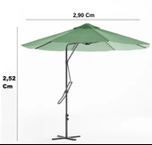 Kagu Bahçe Balkon Cafe Şemsiye 290x290 Cm Katlanır Gri - 6