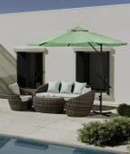 Kagu Bahçe Balkon Cafe Şemsiye 290x290 Cm Katlanır Gri - 1