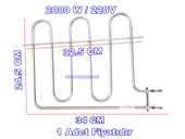 ENDER 2000w Arçelik Fırın Boru Rezistans Flanşlı 220v 6.5? Cr-Ni - 2