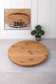 Zuzu Bambu 360 Derece Dönen Lüx Servis Sunum Tabağı, Pizza Ve Peynir Sunum Tahtası 28 Cm - 2