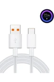 Gökkuşağı Xiaomi Mi 10 -11-12 ve Type C Telefonlarla Uyumlu Turunçu Uçlu Hızlı Type C Şarj Kablosu - 1