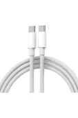 H11 Gökkuşağı Apple iPhone Uyumlu Type C Den Type C Ye 1m Örgü Data Şarj Kablosu MQKJ3ZM/A - 1