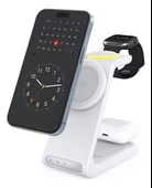 Iphone Airpods Watch / Android 3-in-1 Uyumlu Kablosuz Wireless Şarjlı Standı Aİr-AW1 - 20w thumbnail 2