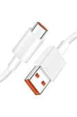Gökkuşağı Xiaomi Mi Uyumlu Turbo Hızlı 6A Type-C Şarj Kablosu - Turuncu - 3
