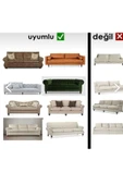 Home Geçirmeli Lastikli Koltuk Örtüsü Seti 3+3+1+1 - 3