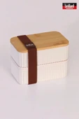 Zebra 2'li Bambu Kapaklı Lunch Box - 0,5 Lt + 0,5 Lt - Saklama Kabı - 1