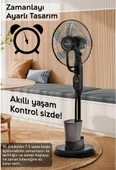 The Wlue Uzaktan Kumandalı Buzlu Vantilatör Buharlı 2.8 Litre Nemlendirici Fan Zaman Ayarlı Ultra Sessiz Tekerlekli - 6