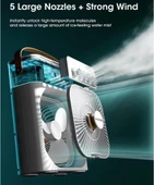 The Wlue Buzlu Vantilatör 600ml Buharlı Nemlendirici Fan Zaman Ayarlı/RGB Işıklı/Ayarlanabilir Hız - 2