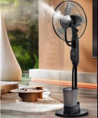 The Wlue Uzaktan Kumandalı Buzlu Vantilatör Buharlı 2.8 Litre Nemlendirici Fan Zaman Ayarlı Ultra Sessiz Tekerlekli - 4