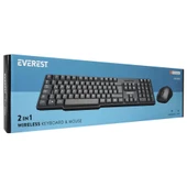 Everest KM-6852 Siyah Usb Kablosuz Combo Q Standart Klavye + Mouse Set - 2