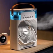 The Wlue Buzlu Vantilatör 600ml Buharlı Nemlendirici Fan Zaman Ayarlı/RGB Işıklı/Ayarlanabilir Hız - 1