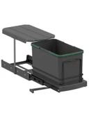 Starax S-2573-A Teleskopik Raylı Plastik 16 Lt. Gri Çöp Kovası - 1