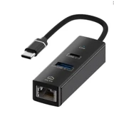 USB-C Ethernet Çevirici | USB 3.0 + Type-C Dişi | 100 Mbps LAN - 1