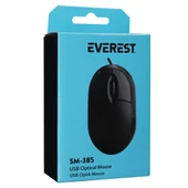 Everest SM-385 K 1.9M Bakır Kablolu USB Siyah 1000dpi Optik Mouse - 2
