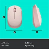 Logitech 910-006865 M171 Kablosuz Pembe Mouse - 3
