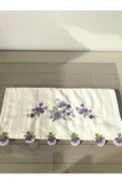 Peacock Küpeli İşlemeli El Havlusu Çeyizlik Nakışlı 50x90 - 11