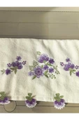 Peacock Küpeli İşlemeli El Havlusu Çeyizlik Nakışlı 50x90 - 12