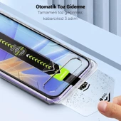 iPhone 16 Pro Otomatik Kolay Kurulum Aparatlı Toz Bırakmayan Full Kaplayan Ekran Koruyucu Cam(2 Adet) - 3