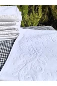 Peacock Etamin Boşluklu , Premium Beyaz Havlu Lüks - 4