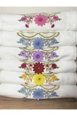 Peacock 6 Adet 3 Boyutlu Nakışlı , %100 Pamuk Mutfak Havlusu 30x50 - 2