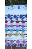 Peacock 10 Adet Güpürlü , işlemeli , Çeyize uygun yüksek kalite el havlusu (karma renk ve model) - 1