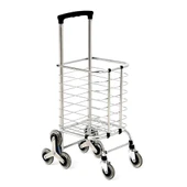 Taşınabilir Katlanabilir Alışveriş Pazar Arabası Altı Tekerlekli Metalik 30 Kg - 1