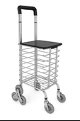 Taşınabilir Katlanabilir Alışveriş Pazar Arabası Altı Tekerlekli Metalik 30 Kg - 2