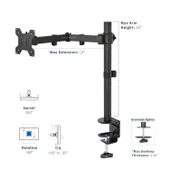 Monitör Kolu Monitör Standı Askı Aparatı Ayarlanabilir Ayağı Masaüstü Tutucu 14" 32" 10kg - 5