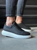 Yüksek Taban Günlük Ayakkabı Siyah Beyaz Taban (Desenli) thumbnail 4