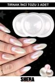 SHENA Tırnak Süsleme İnci Tozu 3 Adet - Tırnak Oje Inci Tozu Epoksi Nail Art - 1