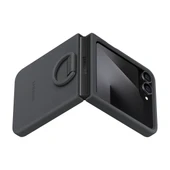 Samsung Galaxy Z Flip FE Yüzüklü Silikon Kılıf - Siyah thumbnail 2