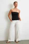 Geniş Paça Palazzo Pantolon Ekru thumbnail 2