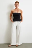 Geniş Paça Palazzo Pantolon Ekru thumbnail 1