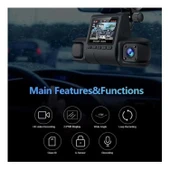 360° Kapsama Sunan GLRTECH Araç Kamerası – 3 Lensli, Full HD, Park Monitörü, Gece Görüş, Hareket Sensörü - 3