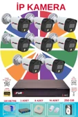 FURY 8 li Ip Güvenlik Kamera Seti Sesli 4mp Gece Renkli Su Geçirmez 5515s 250GB - 2